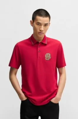 Polo de algodón mercerizado con monograma Double B