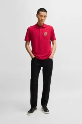 Polo de algodón mercerizado con monograma Double B